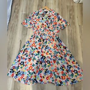 Halogen Atlantic Pacific floral dress